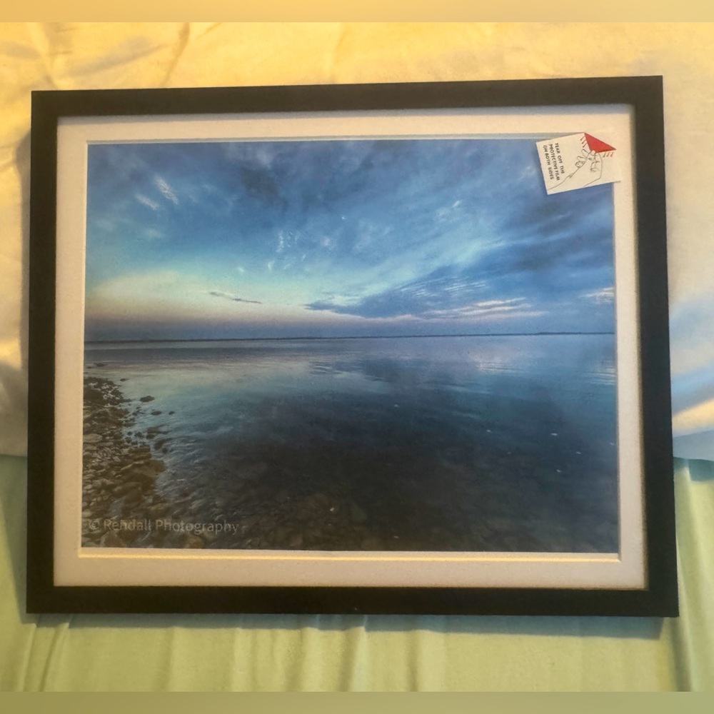 Framed Lake at Sunset Photography Print 8x10
